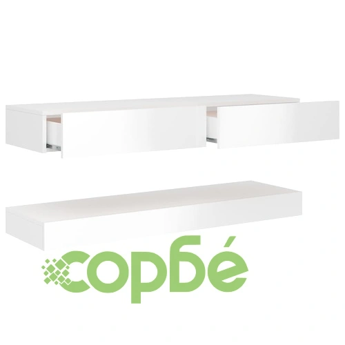 ТВ шкаф с LED осветление, бял гланц, 120x35 см на топ цена от sorbe.bg ТВ шкаф с LED осветление, бял гланц, 120x35 см ➤ топ цена ➤ sorbe.bg