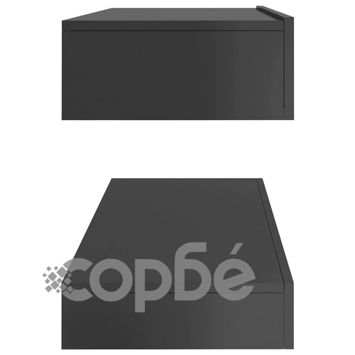 ТВ шкаф с LED осветление, сив гланц, 120x35 см ➤ топ цена ➤ sorbe.bg