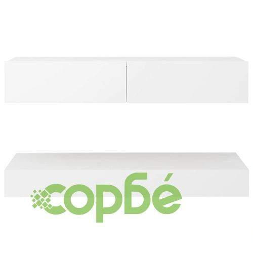 ТВ шкаф с LED осветление, бял, 90x35 см на топ цена от sorbe.bg ТВ шкаф с LED осветление, бял, 90x35 см ➤ топ цена ➤ sorbe.bg