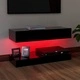 ТВ шкаф с LED осветление, черен, 90x35 см