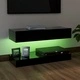 ТВ шкаф с LED осветление, черен, 90x35 см