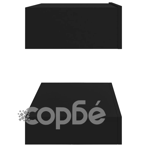 ТВ шкаф с LED осветление, черен, 90x35 см ➤ топ цена ➤ sorbe.bg