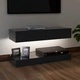 ТВ шкаф с LED осветление, сив, 90x35 см