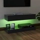 ТВ шкаф с LED осветление, сив, 90x35 см