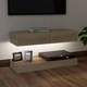 ТВ шкаф с LED осветление, дъб сонома, 90x35 см