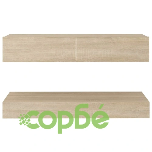 ТВ шкаф с LED осветление, дъб сонома, 90x35 см ➤ топ цена ➤ sorbe.bg