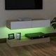 ТВ шкаф с LED осветление, бяло и дъб сонома, 90x35 см ТВ шкаф с LED осветление, бяло и дъб сонома, 90x35 см