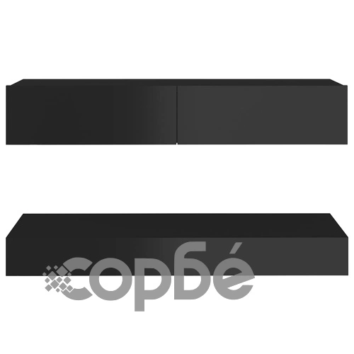 ТВ шкаф с LED осветление, черен гланц, 90x35 см на топ цена от sorbe.bg ТВ шкаф с LED осветление, черен гланц, 90x35 см ➤ топ цена ➤ sorbe.bg