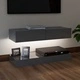 ТВ шкаф с LED осветление, сив гланц, 90x35 см