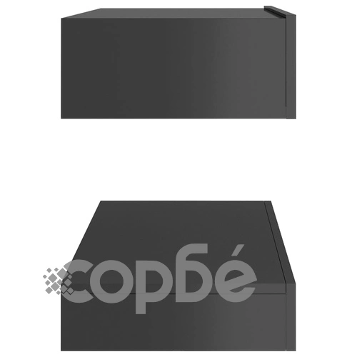 ТВ шкаф с LED осветление, сив гланц, 90x35 см ➤ топ цена ➤ sorbe.bg