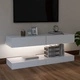 ТВ шкафове с LED осветление, 2 бр, бели, 60x35 см