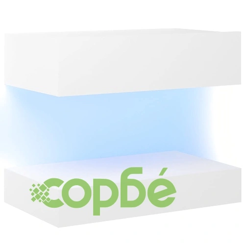 ТВ шкафове с LED осветление, 2 бр, бели, 60x35 см ➤ топ цена ➤ sorbe.bg