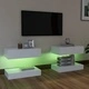 ТВ шкафове с LED осветление, 2 бр, бели, 60x35 см