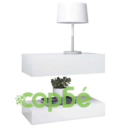 ТВ шкафове с LED осветление, 2 бр, бели, 60x35 см ➤ топ цена ➤ sorbe.bg