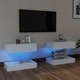 ТВ шкафове с LED осветление, 2 бр, бели, 60x35 см