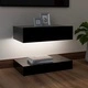 ТВ шкаф с LED осветление, черен, 60x35 см