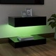 ТВ шкаф с LED осветление, черен, 60x35 см