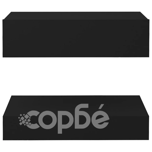 ТВ шкаф с LED осветление, черен, 60x35 см ➤ топ цена ➤ sorbe.bg