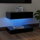 ТВ шкаф с LED осветление, черен, 60x35 см