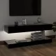 ТВ шкафове с LED осветление, 2 бр, черни, 60x35 см