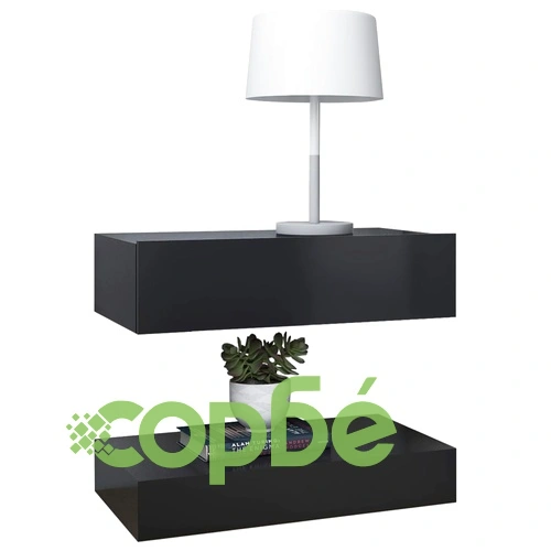 ТВ шкаф с LED осветление, сив, 60x35 см ➤ топ цена ➤ sorbe.bg