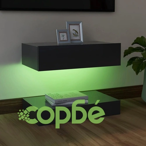 ТВ шкаф с LED осветление, сив, 60x35 см ➤ топ цена ➤ sorbe.bg