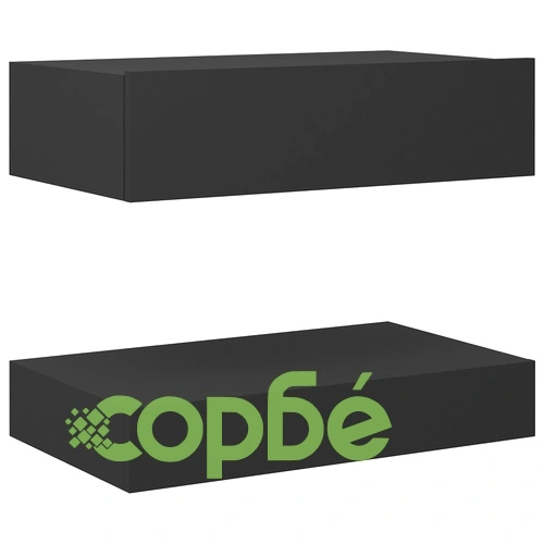 ТВ шкаф с LED осветление, сив, 60x35 см ➤ топ цена ➤ sorbe.bg