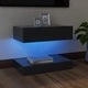 ТВ шкаф с LED осветление, сив, 60x35 см
