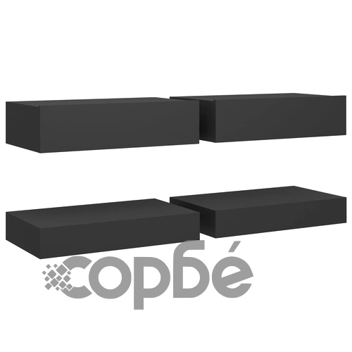 ТВ шкафове с LED осветление, 2 бр, сиви, 60x35 см ➤ топ цена ➤ sorbe.bg