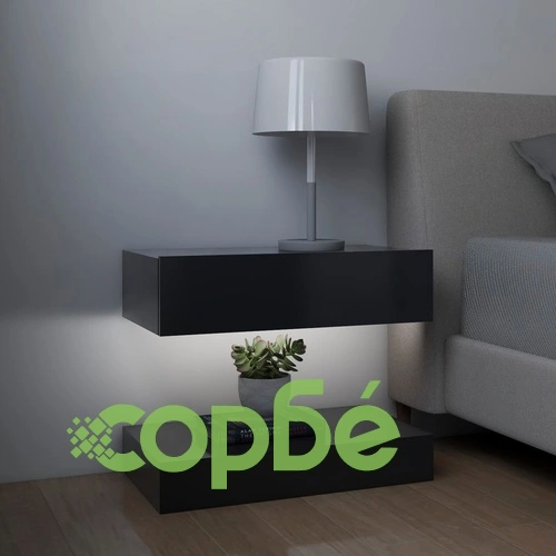 ТВ шкафове с LED осветление, 2 бр, сиви, 60x35 см ➤ топ цена ➤ sorbe.bg