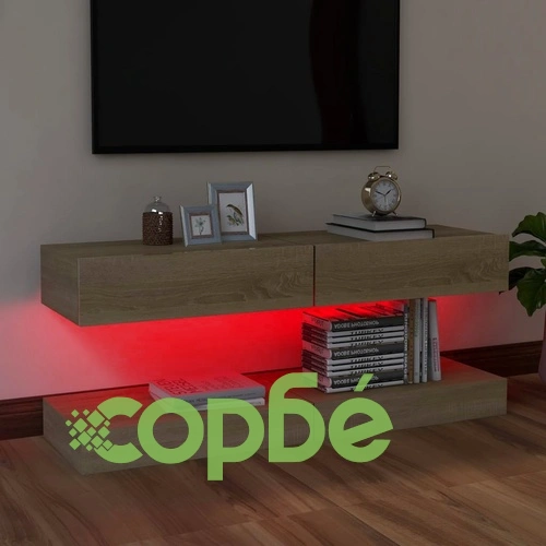 ТВ шкафове с LED осветление, 2 бр, дъб сонома, 60x35 см на топ цена от sorbe.bg ТВ шкафове с LED осветление, 2 бр, дъб сонома, 60x35 см ➤ топ цена ➤ sorbe.bg