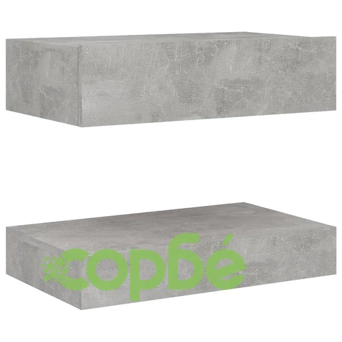 ТВ шкаф с LED осветление, бетонно сив, 60x35 см ➤ топ цена ➤ sorbe.bg