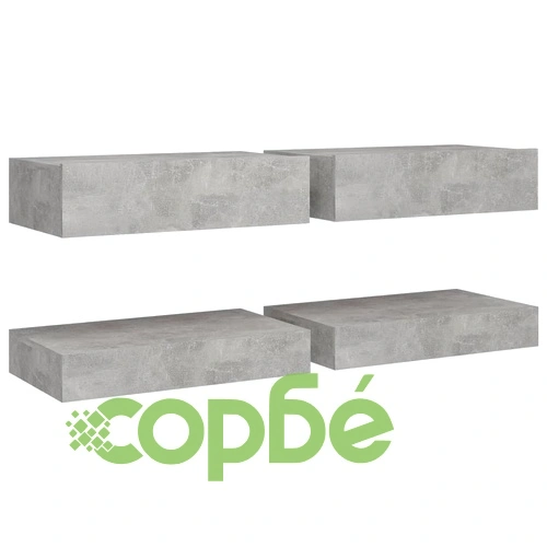 ТВ шкафове с LED осветление, 2 бр, бетонно сив, 60x35 см ➤ топ цена ➤ sorbe.bg