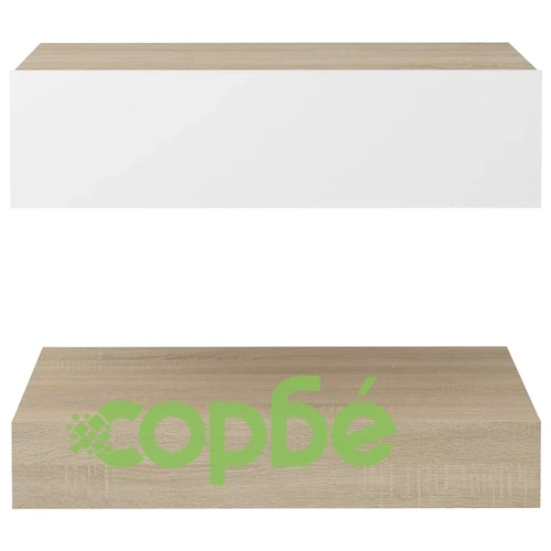 ТВ шкаф с LED осветление, бяло и дъб сонома, 60x35 см на топ цена от sorbe.bg ТВ шкаф с LED осветление, бяло и дъб сонома, 60x35 см ➤ топ цена ➤ sorbe.bg
