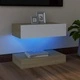 ТВ шкаф с LED осветление, бяло и дъб сонома, 60x35 см ТВ шкаф с LED осветление, бяло и дъб сонома, 60x35 см