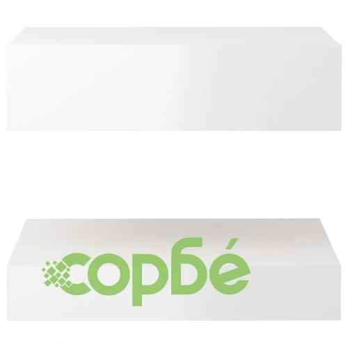 ТВ шкаф с LED осветление, бял гланц, 60x35 см ➤ топ цена ➤ sorbe.bg