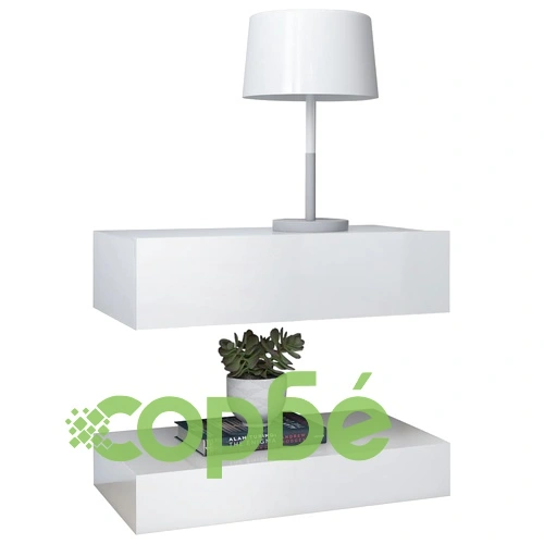 ТВ шкафове с LED осветление, 2 бр, бял гланц, 60x35 см ➤ топ цена ➤ sorbe.bg