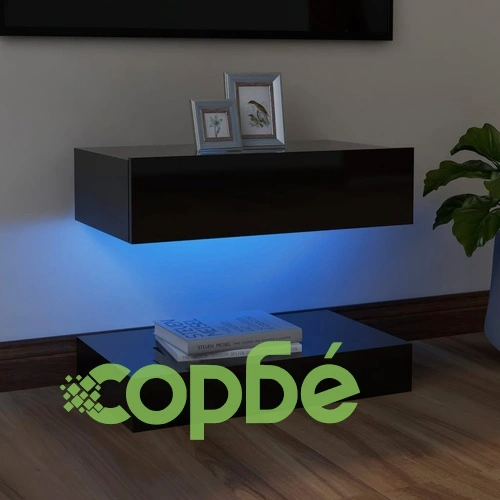 ТВ шкаф с LED осветление, черен гланц, 60x35 см на топ цена от sorbe.bg ТВ шкаф с LED осветление, черен гланц, 60x35 см ➤ топ цена ➤ sorbe.bg