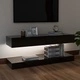 ТВ шкафове с LED осветление, 2 бр, черен гланц, 60x35 см
