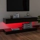 ТВ шкафове с LED осветление, 2 бр, черен гланц, 60x35 см
