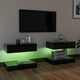 ТВ шкафове с LED осветление, 2 бр, черен гланц, 60x35 см