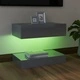 ТВ шкаф с LED осветление, сив гланц, 60x35 см