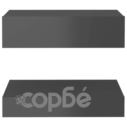ТВ шкаф с LED осветление, сив гланц, 60x35 см ➤ топ цена ➤ sorbe.bg