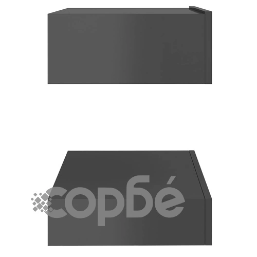ТВ шкаф с LED осветление, сив гланц, 60x35 см ➤ топ цена ➤ sorbe.bg