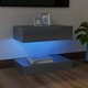 ТВ шкаф с LED осветление, сив гланц, 60x35 см