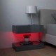 ТВ шкафове с LED осветление, 2 бр, сив гланц, 60x35 см