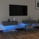 ТВ шкафове с LED осветление, 2 бр, сив гланц, 60x35 см