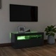 ТВ шкаф с LED осветление, сив, 90x35x40 см