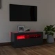 ТВ шкаф с LED осветление, сив, 90x35x40 см