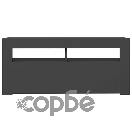 ТВ шкаф с LED осветление, сив, 90x35x40 см ➤ топ цена ➤ sorbe.bg